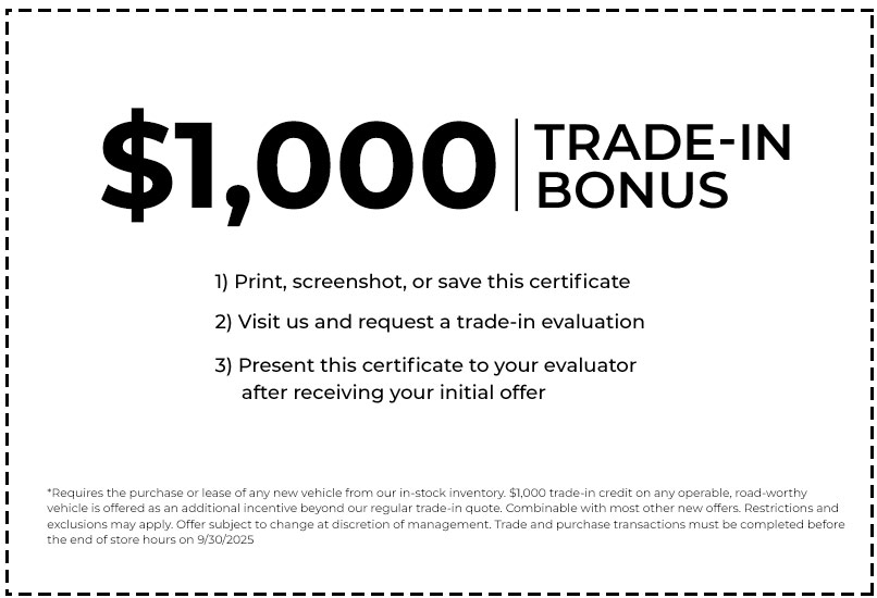 Trade-in Bonus Coupon