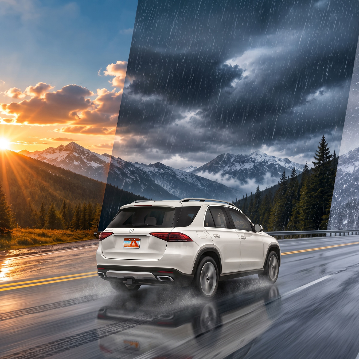 Mercedes-Benz driving in Utah weather