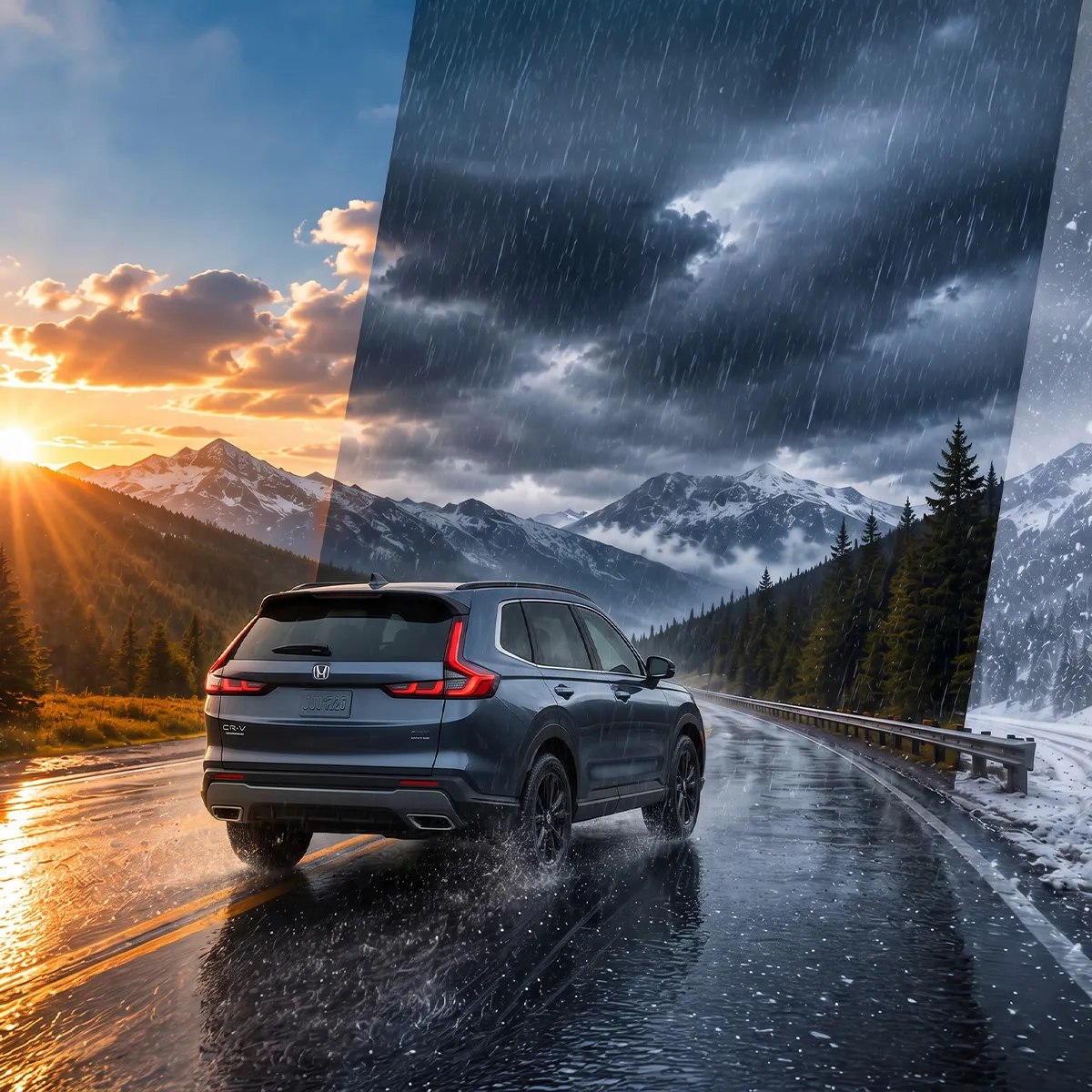 Honda driving in Colorado weather