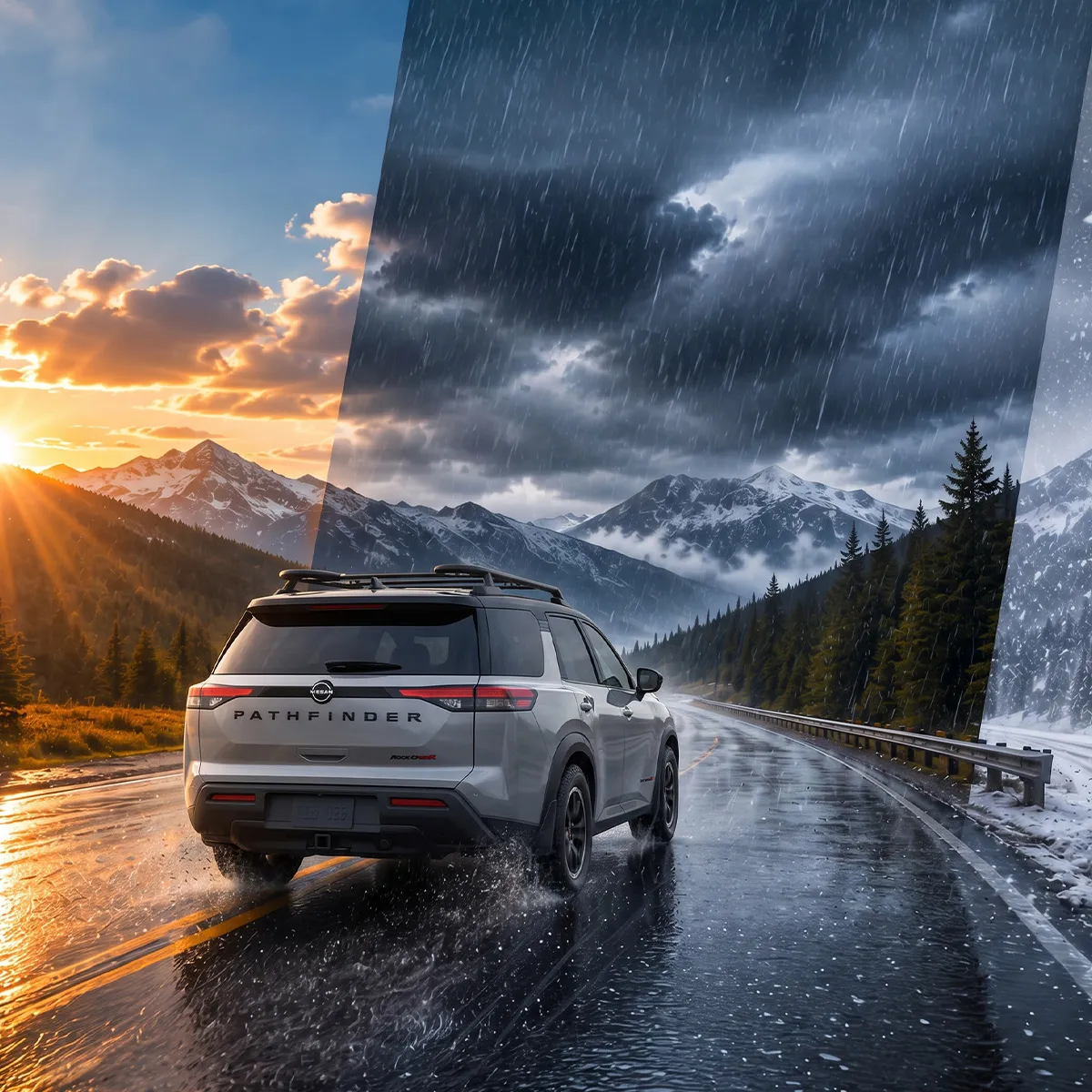 Nissan driving in Colorado weather