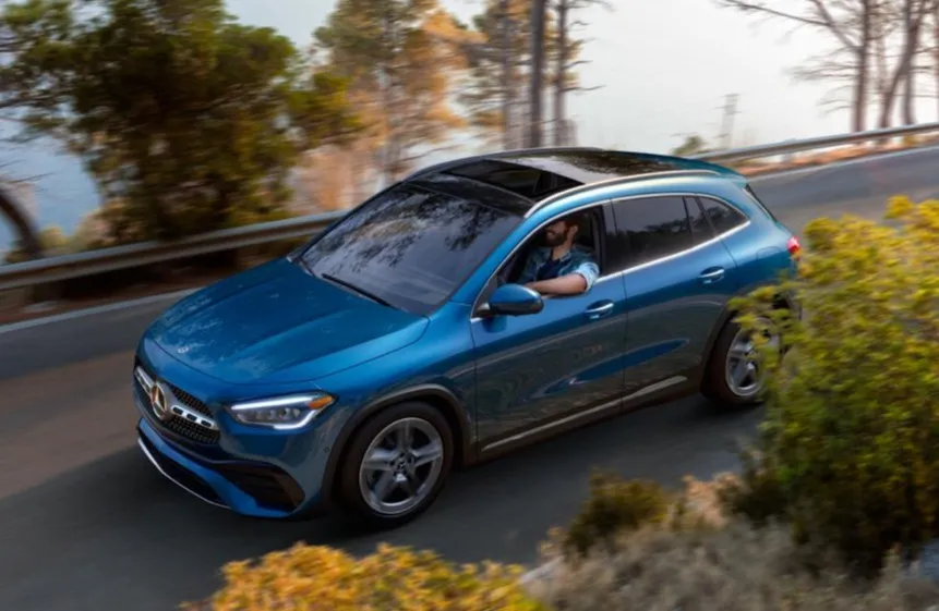 Blue Mercedes-Benz GLA SUV